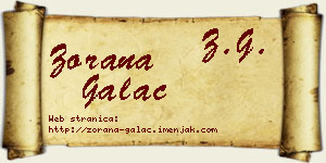 Zorana Galac vizit kartica